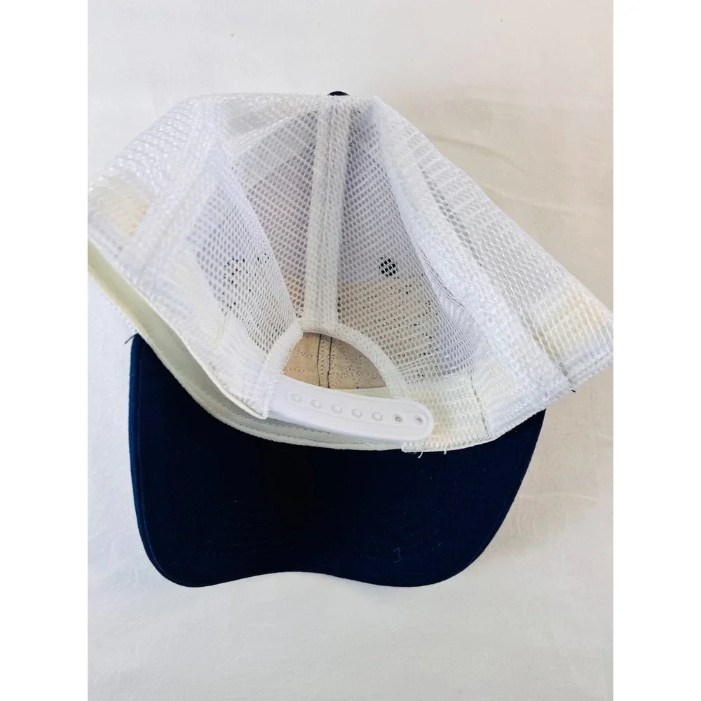 Johnny Yurts‎ Johnson City Hat Cap Snapback Blue White Prep Baseball Trucker VTG